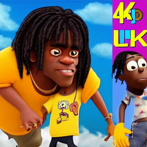 Prompt: Rapper Chief Keef Seen I’m Pixar animated movie up 4k quality super realistic