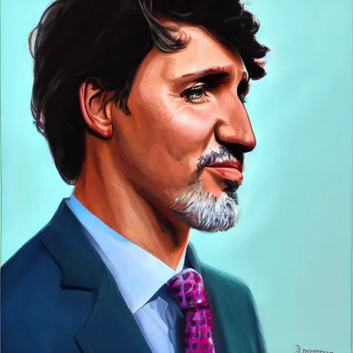 Image similar to portrait of justin trudeau by greg ruthkowski