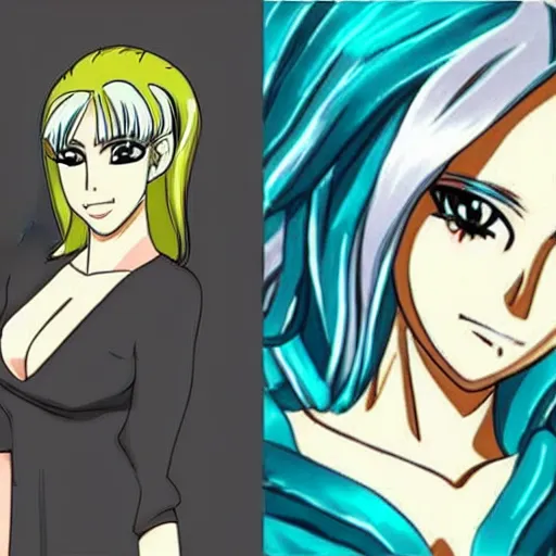 Image similar to anime version of lady gaga