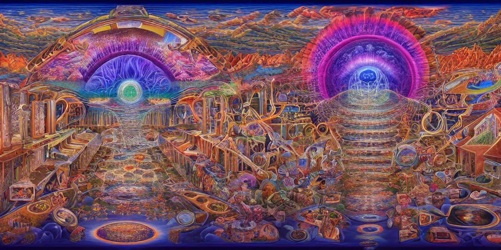 Prompt: memory palace, masterpiece composition, 8 k resolution, ultra fine illustration, art by alex grey and tokio aoyama, highly detailed,