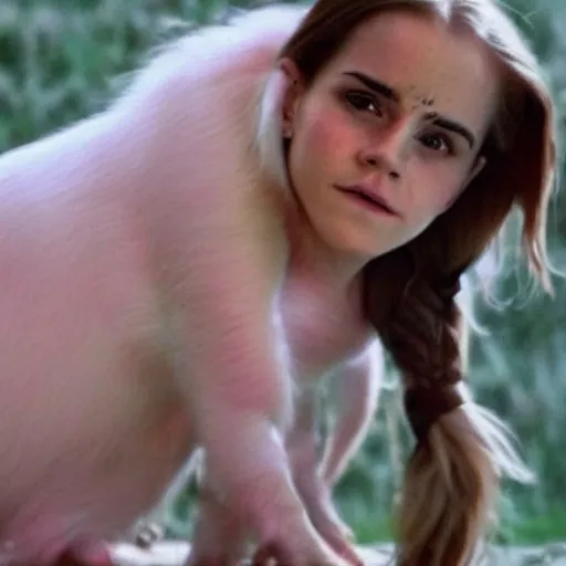 Image similar to emma watson pig creature