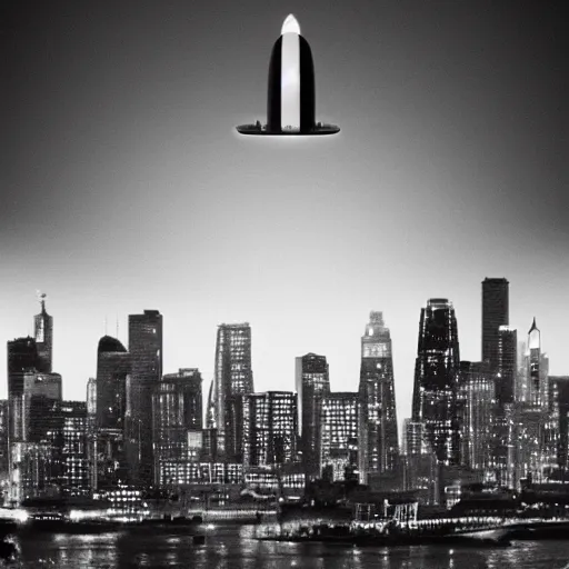 Image similar to U.F.O. over a city skyline