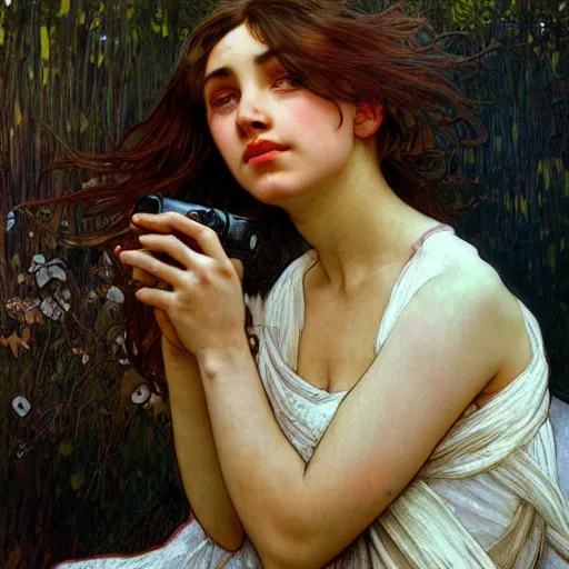 Image similar to dslr portrait photo of wind kissed pictures, ashes, lament, photorealism, hyper - realism, photorealistic, 4 k, high resolution, hyper detailed, realistic, by waterhouse, alphonse mucha,