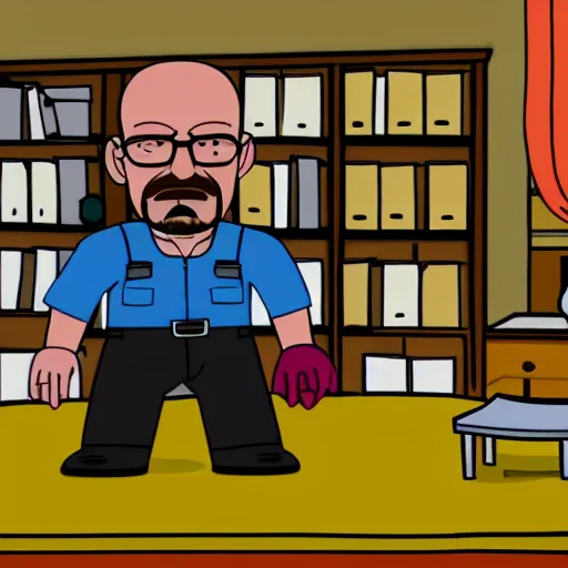Prompt: a still of walter white in bfdi