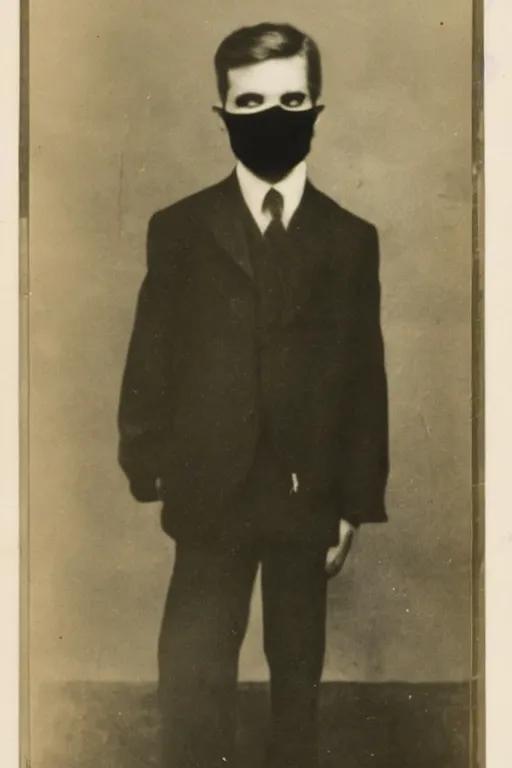 Image similar to studio photo of young man wearing black mask