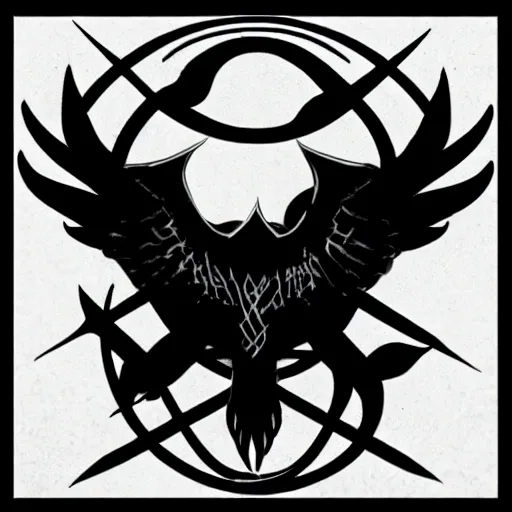 Image similar to the logo for the band which is called Ravengris, black metal style