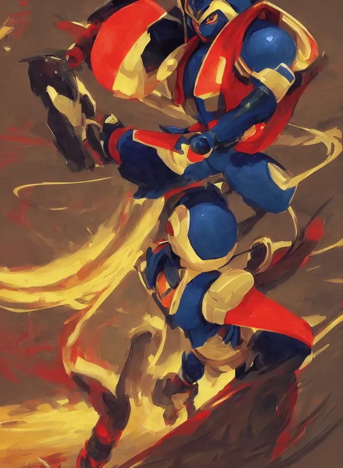 Image similar to orientalist painting of a ninja megaman x zero, in the style of syd mead, jeremy cowart, by greg rutkowski, by greg tocchini, by james gilleard, by joe fenton