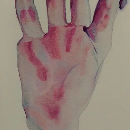 Image similar to watercolor hand by marlene dumas