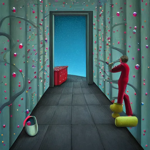 Image similar to a place of joy, an ultrafine detailed painting by rafal olbinski, behance contest winner, pop surrealism, detailed painting, very detailed, minimalist, skeuomorphic, airbrush art