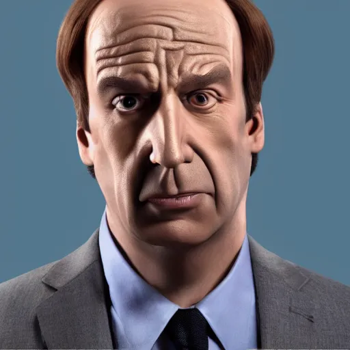 Prompt: saul goodman, stretched face, wide, cgi, render