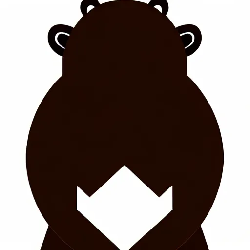 Prompt: very stylized minimal vector graphic of bear,, white background, all enclosed in a circle, dramatic, professional minimal graphic design cartoon