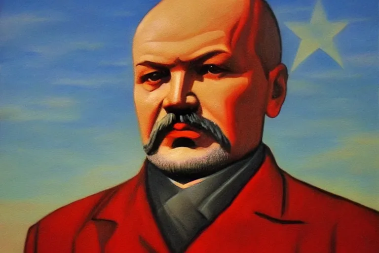 Prompt: lenin, red star, fantasy, painting, ultra realistic!!!, clear weather, golden hour, sharp focus