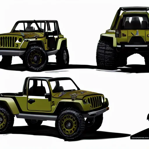 Image similar to concept art jeep inspired by halo razorback product photo studio lighting