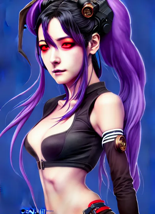 Prompt: a portrait of dilraba dilmurat as revy from black lagoon, smirk, symmetrical eyes, symmetrical face, art by lois van baarle and loish and ross tran and rossdraws and sam yang and samdoesarts and artgerm, digital art, intricate, sharp focus, trending on artstation hq, unreal engine 5