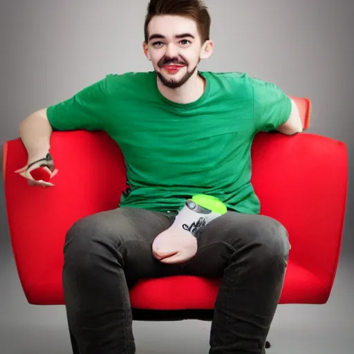 Image similar to jacksepticeye sitting in a chair