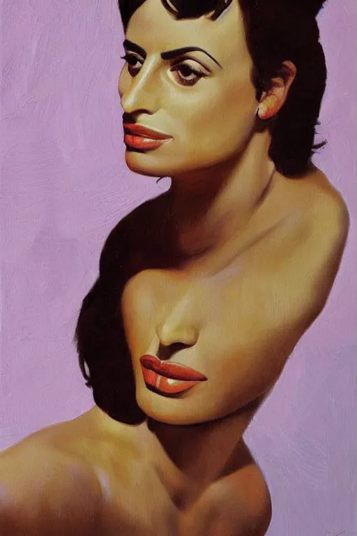 Image similar to oil painting, portrait of penelope cruz, artwork by salvador dali