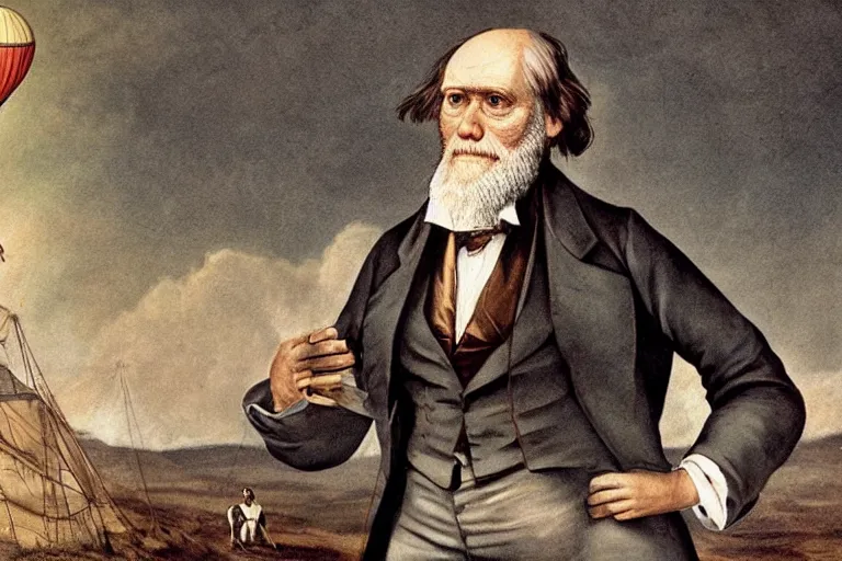 Image similar to Charles Darwin hot air balloon