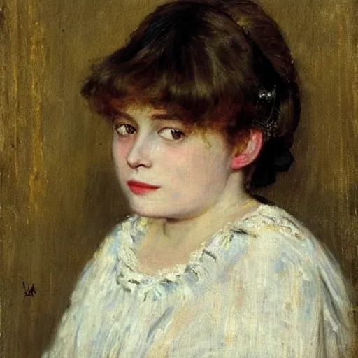 Prompt: silesian girl by alfred stevens