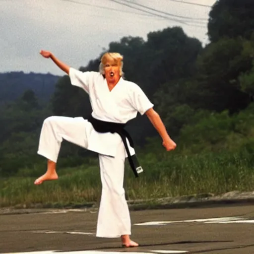 Image similar to still of donald trump as the karate kid