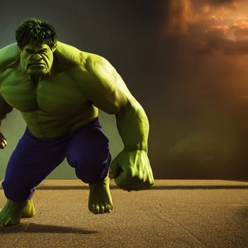 Prompt: mark rufalo as hulk, render, octane render,