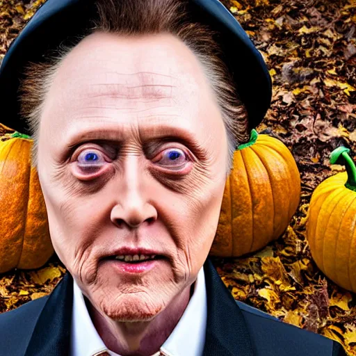 Image similar to christopher walken trick or treating on halloween, ( sony a 7 r iv, symmetric balance, polarizing filter, photolab, lightroom, 4 k, dolby vision, photography awardm, voque, perfect face )