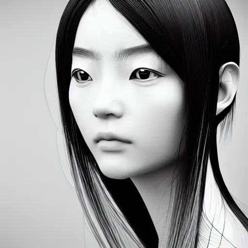 Image similar to closeup portrait of a sophisticated, fashionable cyberpunk young chinese woman, rich queen, ruler of the world, medium length straight hair, high tech jewelry, an ultrafine hyperdetailed illustration by irakli nadar, matt wisniewski style, intricate linework, porcelain skin, unreal engine 5 highly rendered, global illumination, radiant light, detailed and intricate environment