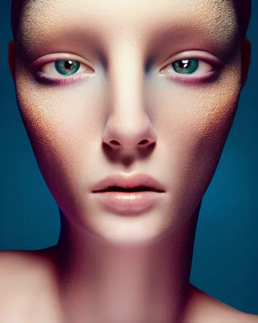 Image similar to photo half body portrait of very beautiful woman, face, realism, extreme detail, real life, key art, soft light, volumetric light, 3 - d shadows, photo by mario testino and patrick demarchelier, photoshoot