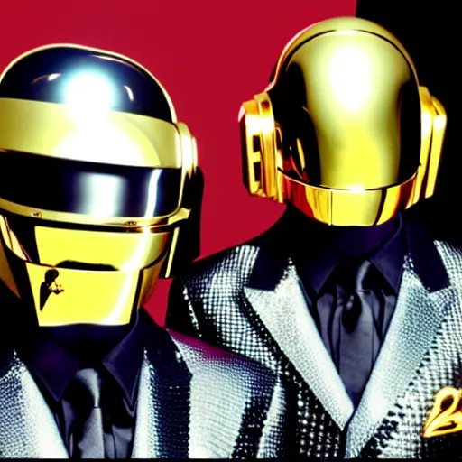Image similar to Daft Punk in cape