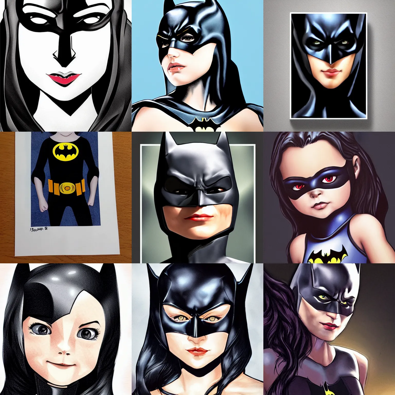 Prompt: fully clothed batman young girl, Perfect face, fine details, high detail, high modernization, ultra mega super hyper realistic, ultra mega super hyper beautiful, full body,