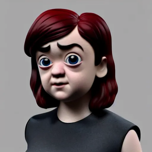 Image similar to maisie williams like a toy made by pixar, conceptual 3 d render