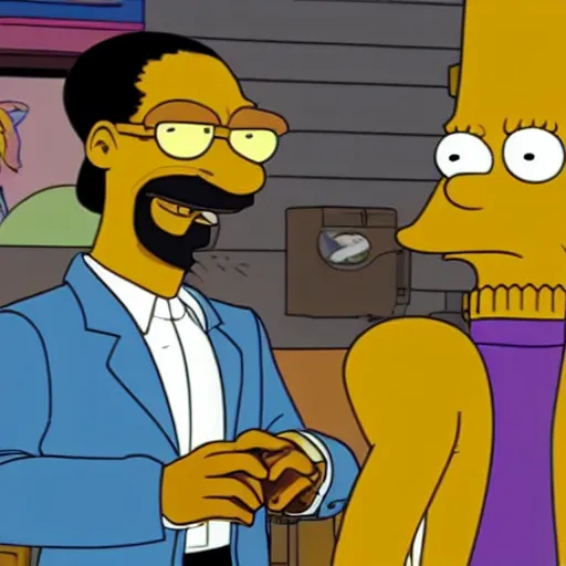 Image similar to Snoop Dogg guest starring in an episode of The Simpsons