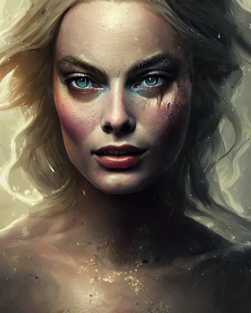 Prompt: margot robbie as a fairy, hyper realistic face, beautiful eyes, fantasy art, in the style of greg rutkowski, intricate, hyper detailed, smooth