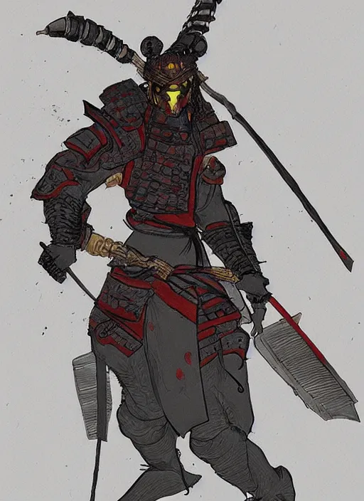 Image similar to Samurai with an insect armor, in the style of Sam Guay and Fenghua Zhong and abigail larson, character art, trending on artstation