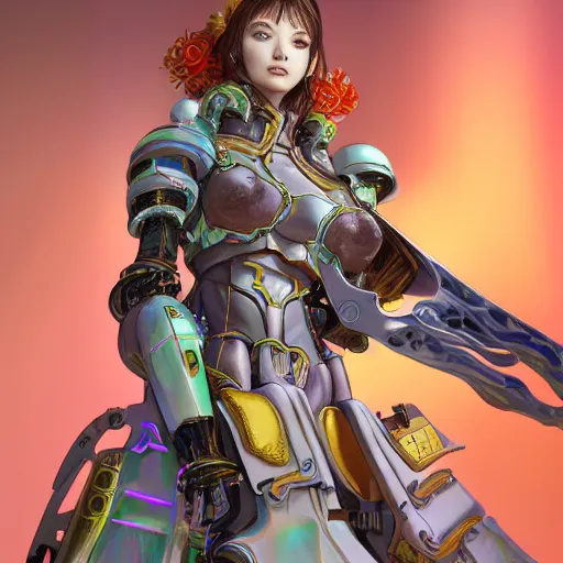 Prompt: studio portrait of lawful good colorful female holy mecha paladin absurdly beautiful, elegant, young sensual graceful woman, ultrafine hyperrealistic detailed face illustration by kim jung gi, irakli nadar, intricate linework, sharp focus, bright colors, matte, octopath traveler, final fantasy, unreal engine highly rendered, global illumination, radiant light, intricate environment
