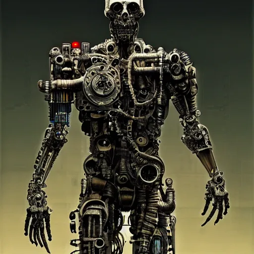 Prompt: ultra realist intricate detailed horror portrait of a single rugged cyborg male, cyborg tech on body and legs, accurate features, cyberpunk, industrial, apocalyptic, very intricate details, focus, high resolution, 8 k resolution, dramatic lighting, artstyle alex ries and zdzisław beksinski, award winning