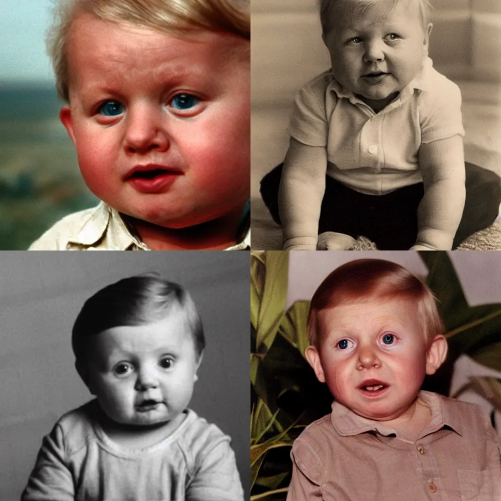 Prompt: david attenborough as a baby, a baby that looks like david attenborough
