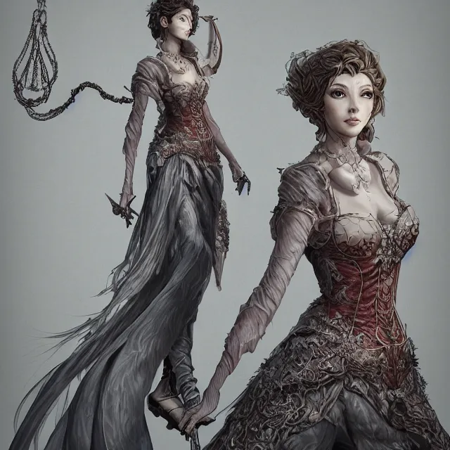 Image similar to the portrait of the lawful evil sorceress lawyer as an absurdly beautiful, graceful, elegant, sophisticated, woman, an ultrafine hyperdetailed illustration by kim jung gi, irakli nadar, intricate linework, bright colors, octopath traveler, final fantasy, unreal engine 5 highly rendered, global illumination, radiant light, detailed and intricate environment