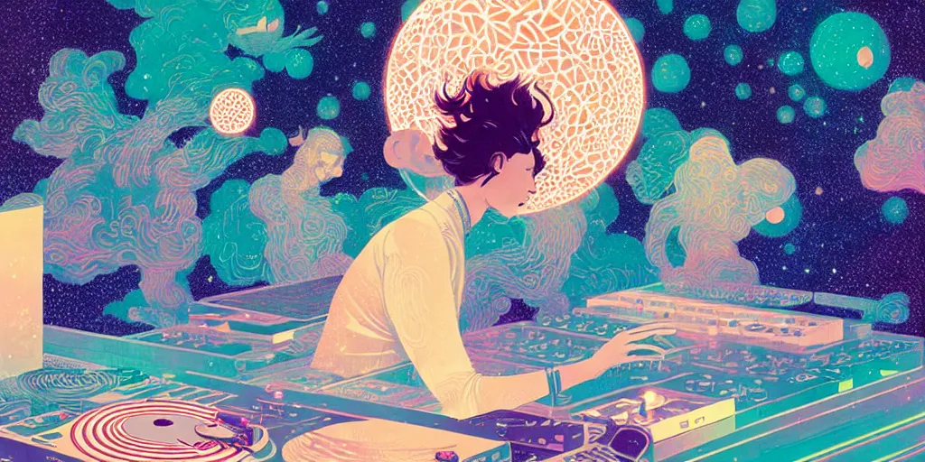 Image similar to Astral DJ, by Victo Ngai