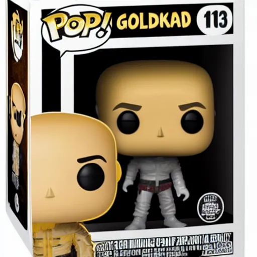 Prompt: golden funko pop, product image, ebay listing