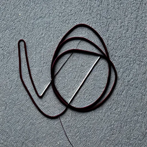 Image similar to geometric shape, a piece of string looping three times and going under itself twice in the shape of a b