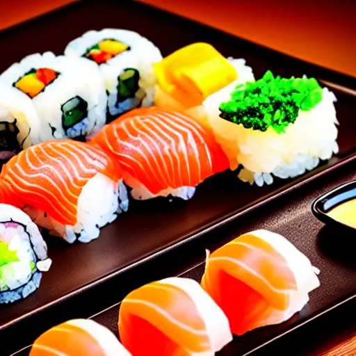 Prompt: macro gourmet top quality hdr sushi sashimi photography professional photograph