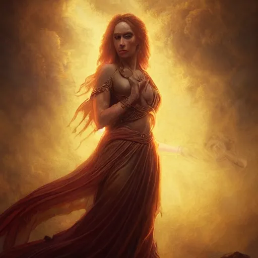 Prompt: majestic gracious regal seductive deity mater theia portrait, ancient greece, atmospheric lighting, painted, intricate, volumetric lighting, beautiful, rich deep colours masterpiece, golden hour, sharp focus, ultra detailed, by leesha hannigan, ross tran, thierry doizon, kai carpenter, ignacio fernandez rios