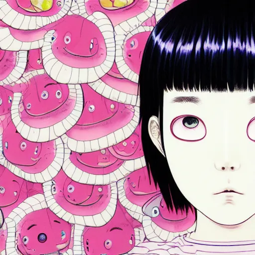 Image similar to a portrait of a girl by inio asano, beeple and james jean, chiho aoshima color scheme