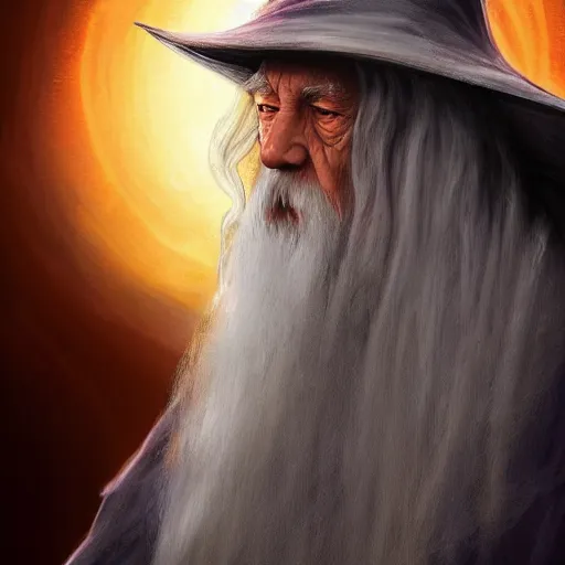 Prompt: gandalf as a warlock using shadow magic, artstation hall of fame gallery, editors choice, #1 digital painting of all time, most beautiful image ever created, emotionally evocative, greatest art ever made, lifetime achievement magnum opus masterpiece, the most amazing breathtaking image with the deepest message ever painted, a thing of beauty beyond imagination or words