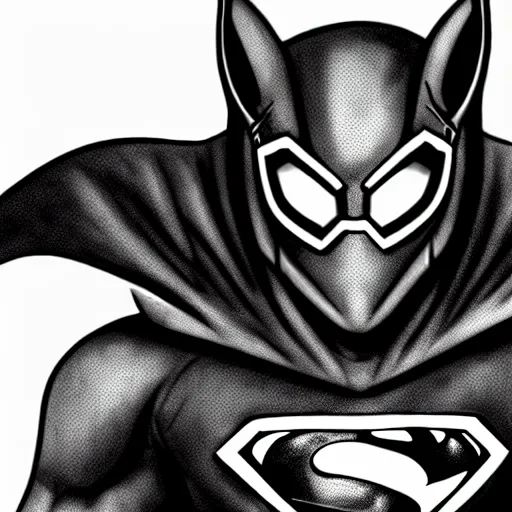 Image similar to ultra detailed graphic art of ratman, a superhero with the powers of a rat in a black armor with a logo of the letter r, 8 k, ultra realistic, concept art