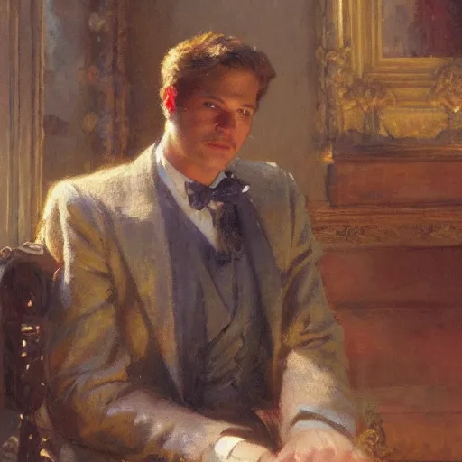 Image similar to detailed portrait of garfield in royal palace, spring light, painting by gaston bussiere, craig mullins, j. c. leyendecker