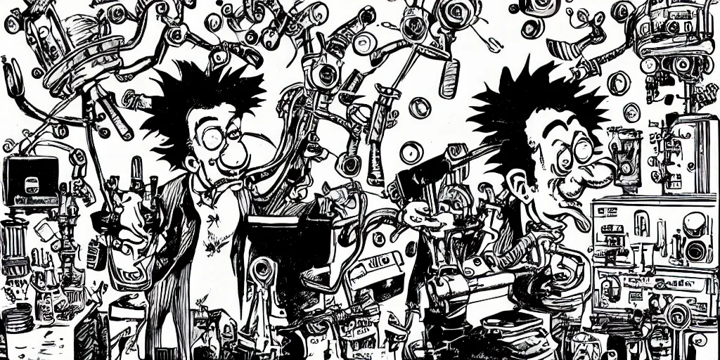 Image similar to a mad scientist's machine by dr. seuss