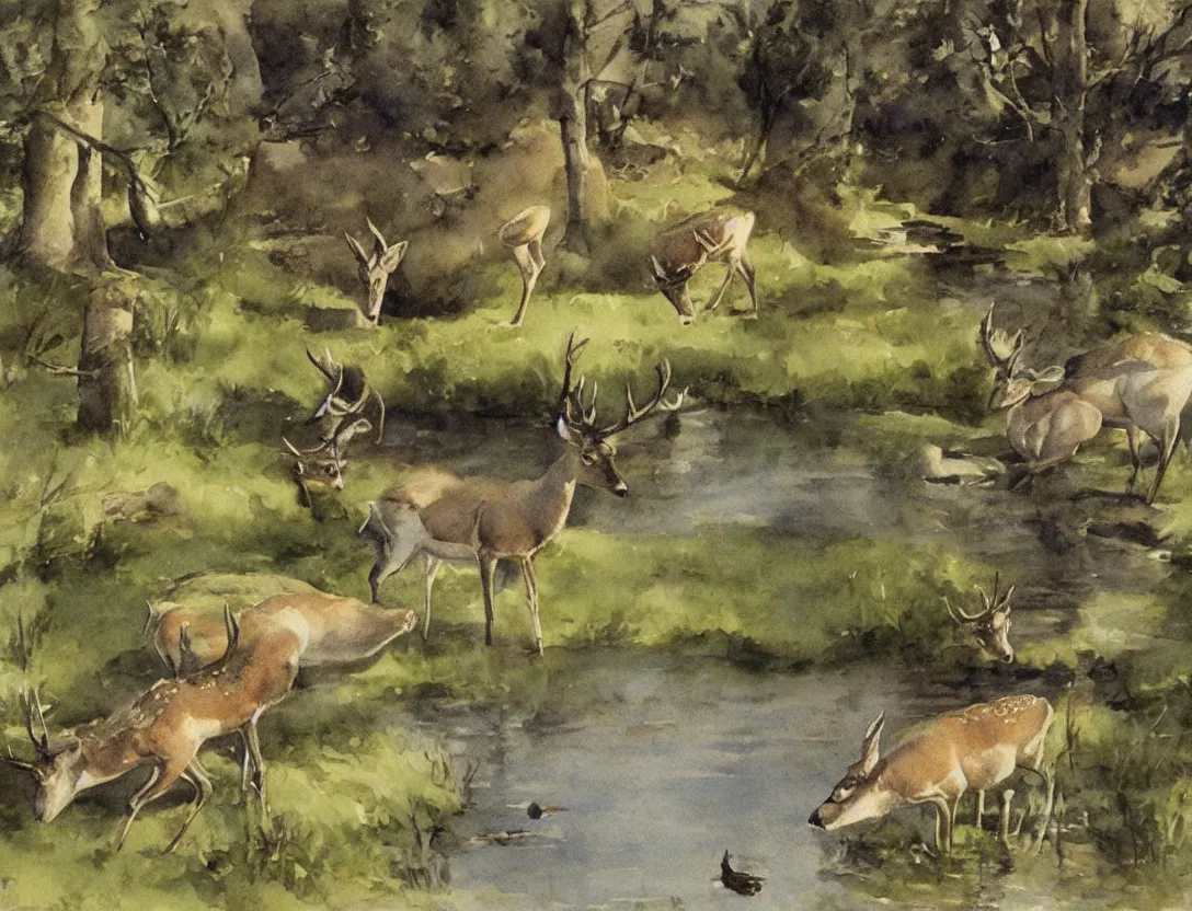 10 Deer Drinking Water Illustrations RoyaltyFree Vector Graphics  Clip  Art  iStock  Sunset