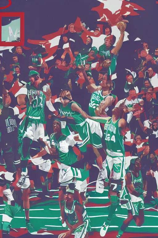 Image similar to boston celtics 4 th of july uniforms, patriotic, god bless america, concept art, red white blue green