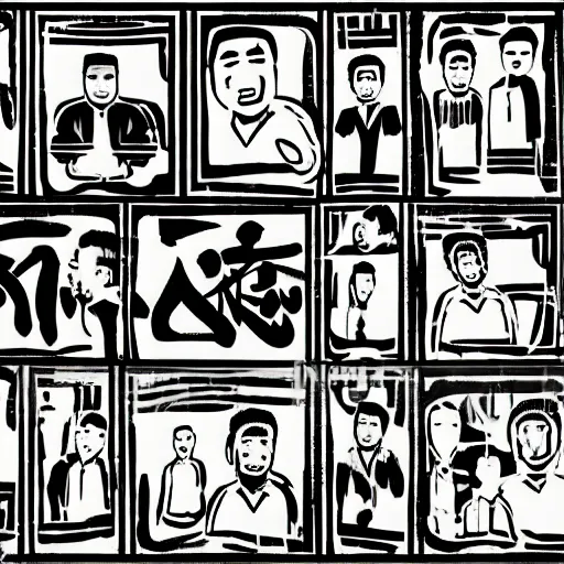 Prompt: uyghur Uighur men in a prison, heart kidney lungs, in the style of daniel johnston and outsider art, 4k, line brush, minimal, overlaid with chinese adverts and mandarin text